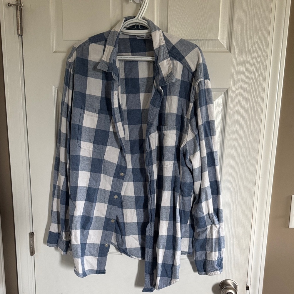 Sonoma Blue and White Plaid Shirt